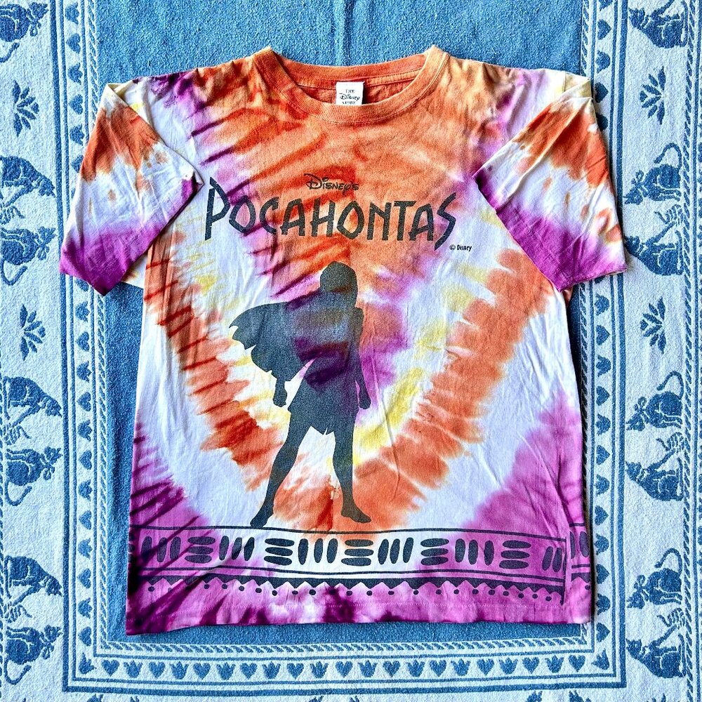 Vintage 90s Disney Pocahontas Tie-Dye T-Shirt / The Disney Store